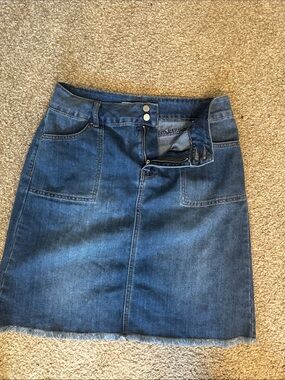 Denim A-Line Skirt - Blue